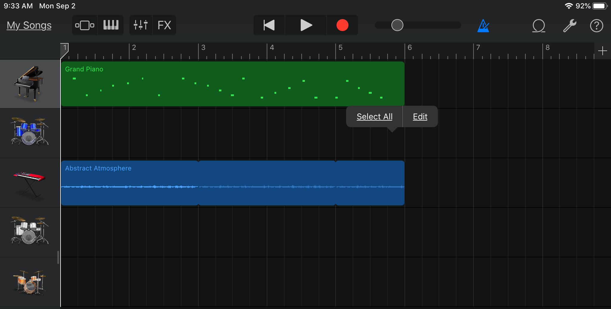 Garageband Ipad Do You Have To Record In Sections
